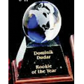 Clear Glass World Globe Award w/ Base (3")